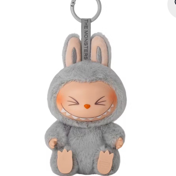 POP MART | Other | Hehe Gray The Monsters Labubu Have A Seat Vinyl ...